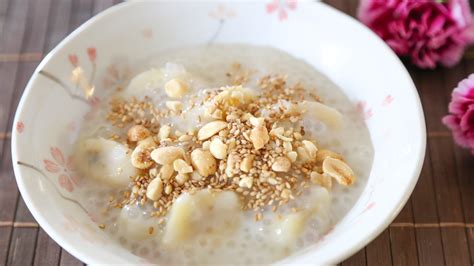 Ch Chu I Banana In Coconut Milk With Tapioca Pearls Pudding Youtube