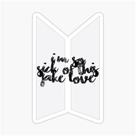 Bts Fake Love Logo Sticker Pillow Sticker By Ksection Redbubble