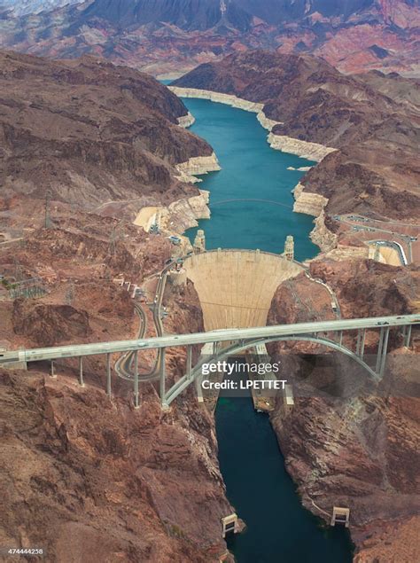 An Aerial Shot Of The Hoover Dam And Lake Mead High Res Stock Photo