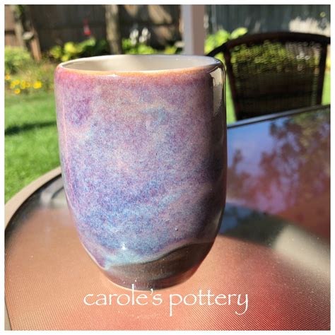 Caroles Pottery Base Blue Rutile 2x Under Smokey Merlot 2x Bmix 5