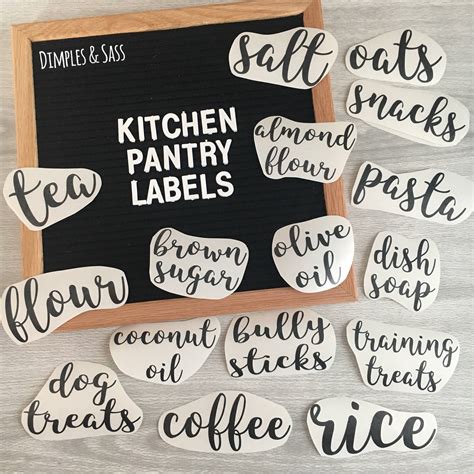 Kitchen Container Organizational Labels Customizable Pantry