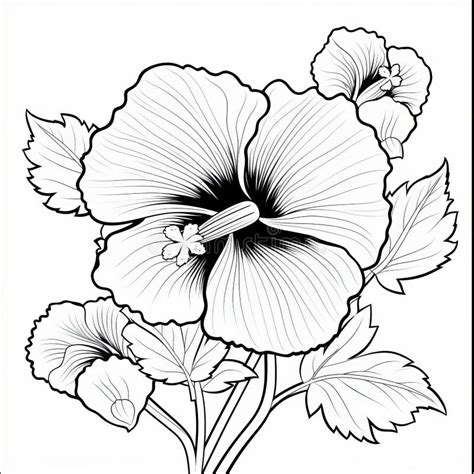 Pages De Coloration Des Fleurs D Hibiscus Noir Et Blanc Pour Enfants