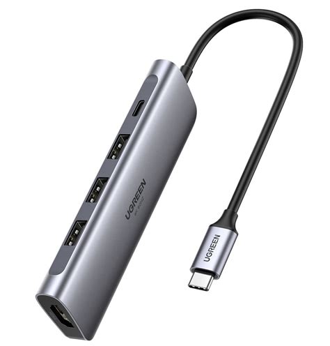 Usb хаб Ugreen Cm136 Usb Type C 5 In 1 50209 Grey обзор