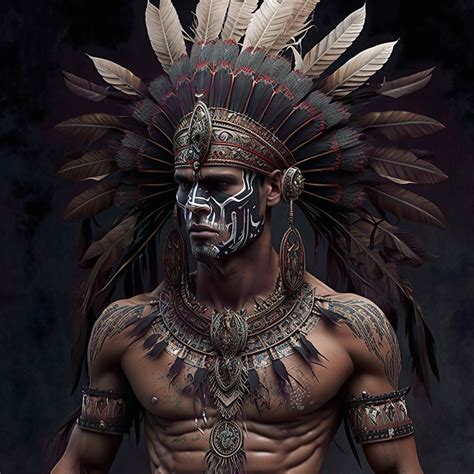 Strong Aztec Man No3 Premium Digital Product Ai Clip Art Wall Paper