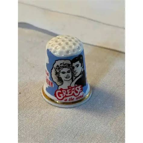 Grease Gimbel And Sons Bone China Thimble Made In England Newton John And Travolta 16 43 Picclick Ca