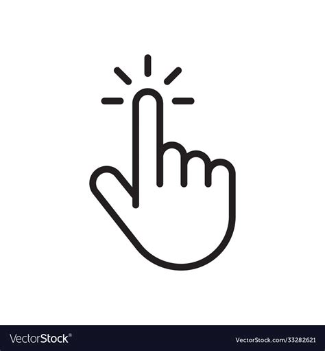 Clicking Finger Icon Mouse Clicking Pointer Vector Image