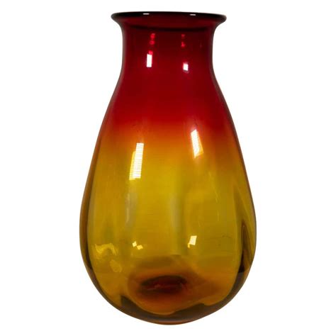 Mid Century Modern Blenko Glass Decanter Vessel Stopper Joel Myers Red 1960s At 1stdibs Joel