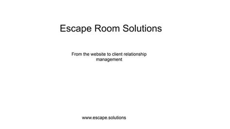 Escape Room Solutions business | PPT