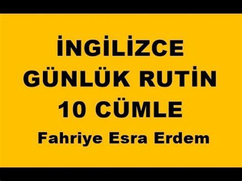 İngilizce Günlük Rutin 10 Cümle YouTube