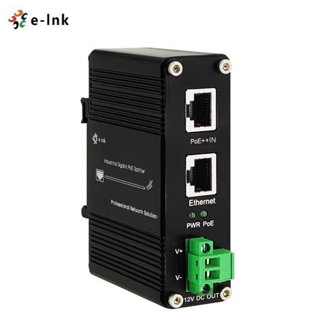 PoE Outdoor Splitter 802 3bt 12V DC 36W Output Din Rail Gigabit Power