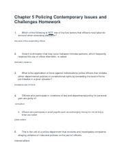 Chapter 5 Policing Contemporary Issues And Challenges Homework Docx