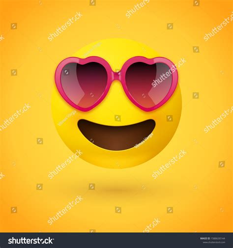 Emoji Face Heart Shaped Pink Sunglasses Stock Vector (Royalty Free ...