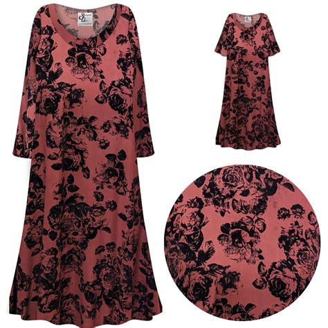 Plus Size Women Black Rose Dawn Print Sleep Gown Muumuu Moo Moo