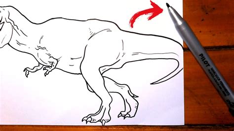 Como Desenhar O T Rex Dinossauro De Jurassic Parck Youtube