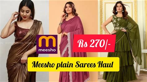 Meesho Plain Sarees Haul Products Links Meesho Haul Viral Trending