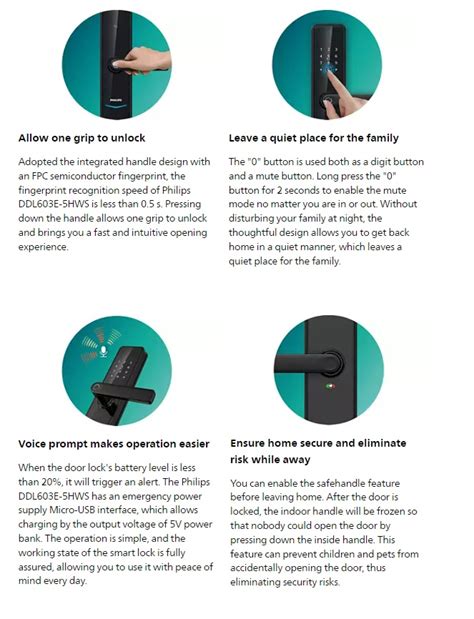 Philips DDL603E (Black) Easykey Door Lock