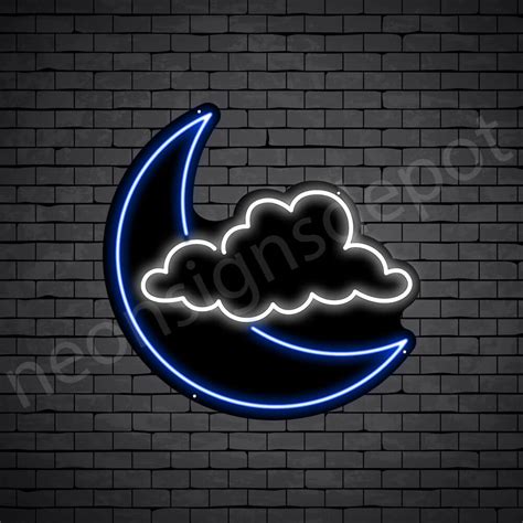 Cloud Moon Neon Sign - Neon Signs Depot