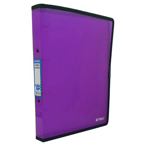 Maxi A4 Ring Binder W 4 Ring Translucent Purple