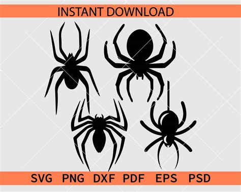 Spider Vector Bundle Svg Spider Silhouette Svg Bundle