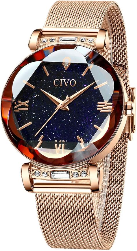 CIVO Montre Femme Or Rose Minimalistes Etanches Montres Pour Femmes