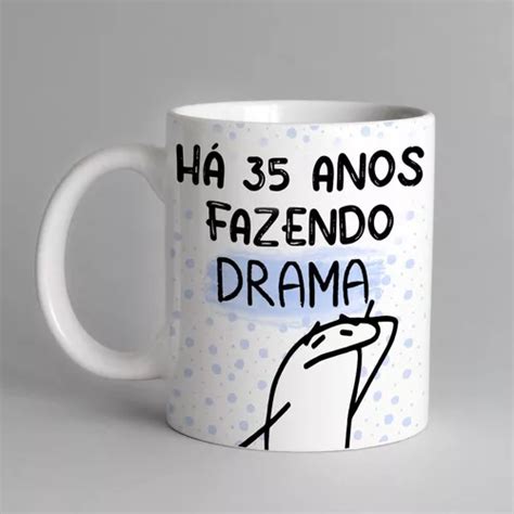 Caneca Flork Meme Fazendo Drama