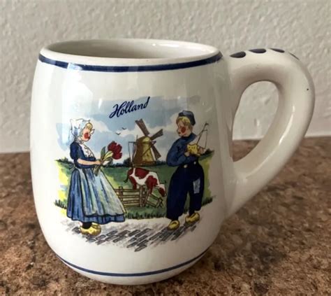 Rare Vintage Argo Delfts Blauw Hand Painted Holland Mug Perfect