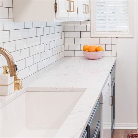 White Caesarstone Quartz Countertops Countertops The Home Depot