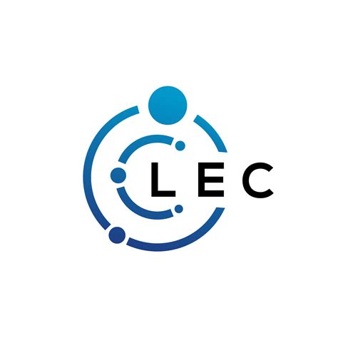 diseño de logotipo de tecnología de letras lec sobre fondo blanco lec