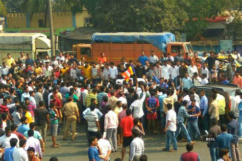 Dalit Groups Blocking A Road As They Protest Against Violence During