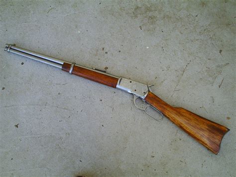 Replica 1892 Lever Rifle Non Firing Gun Cowboy Winchester Sass Silver