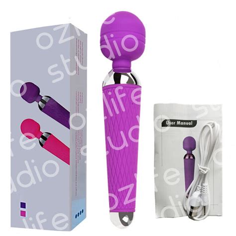 10 Speed Rechargeable Dildo Wand Vibrator Clit G Spot Stimulator AV Big