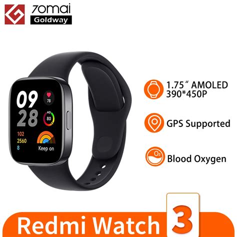 Rel Gio Redmi 3 Smartwatch GPS 1 75 Tela AMOLED 60Hz Oxig Nio No Sangue