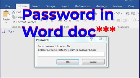 Set Password In Word Document For Security Youtube