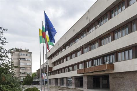 Building and Street at the Center of Town of Yambol, Bulgaria Editorial ...