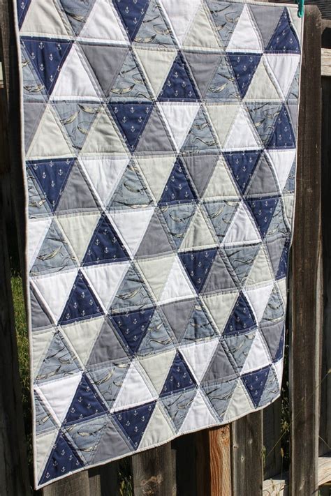 Modern Boys Baby Quilt Nautical Baby Boys Quilt Blue Gray | Etsy | Boy ...