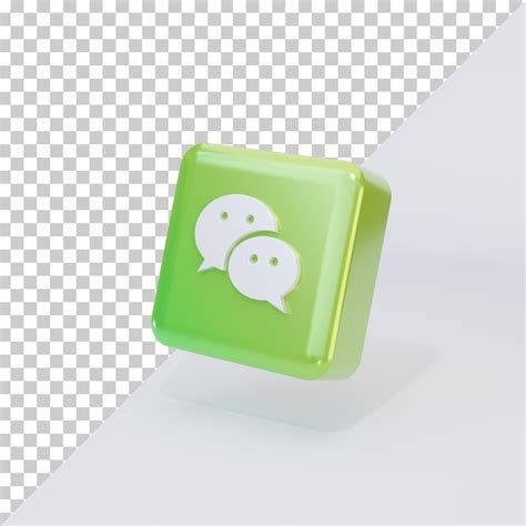 Premium Psd Wechat Logo Social Media Icon 3d Render