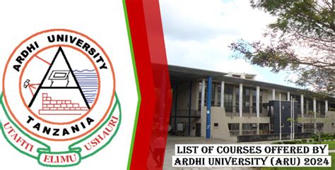 Top List of Undergraduate Courses Offered by Ardhi University (ARU ...