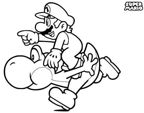 Coloriage Mario et Yoshi télécharger et imprimer gratuit