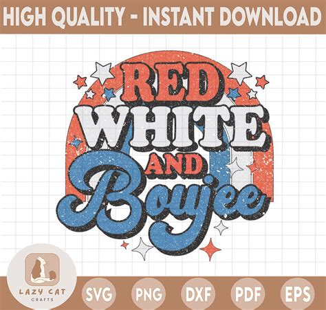 Retro Red White And Boujee PNG Boujee Sublimation 4th Of J Inspire