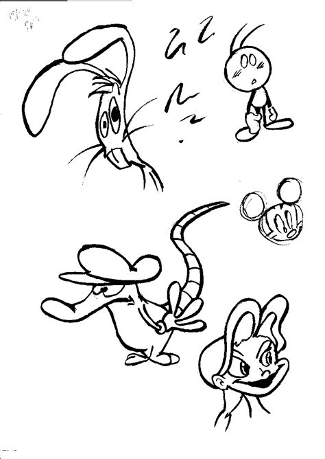 animated heads brush  inking practice