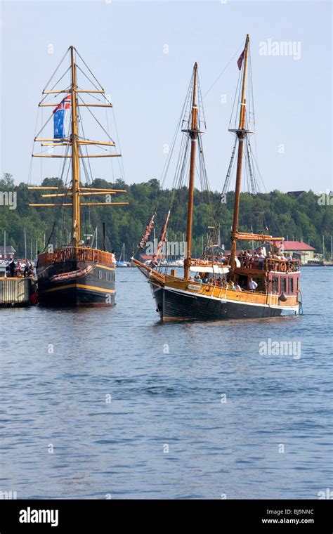 Oslo Norways Bustling Harbor Contains Historical Tall Ships As Well