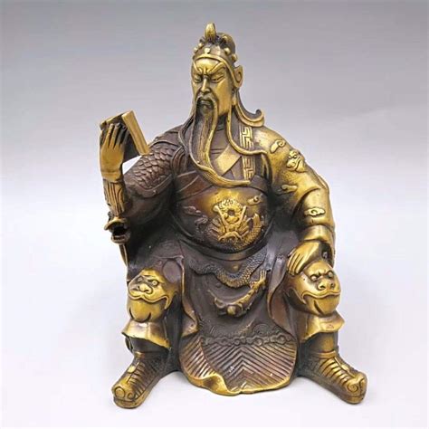 Buy Feng Shui Guan Yu Statue Gold Plated Guan Gong Learning Tactics