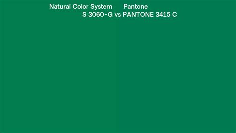 Natural Color System S 3060 G Vs Pantone 3415 C Side By Side Comparison