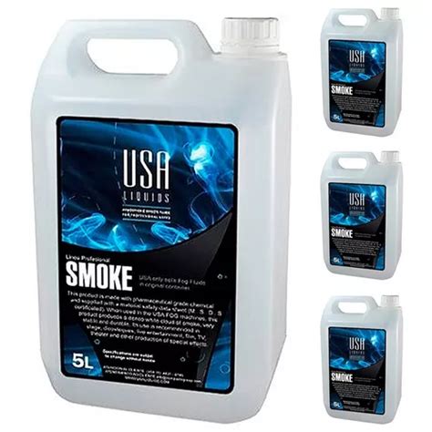 Caja X 4 Liquido Maquina Humo Alta Densidad Usa Liquids 5lts