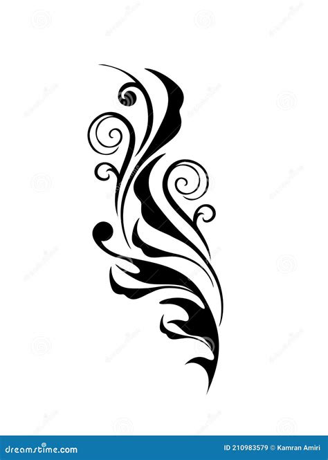 Tribal Tattoo Collage Flourish Vector Design Elements Elegant Floral