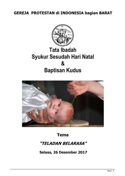 Pdf Tata Ibadah Syukur Sesudah Hari Natal Baptisan Kudus Filedoa