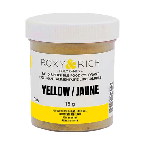 Roxy And Rich Fat Dispersible Yellow Powder Food Color 15 Gr Powder