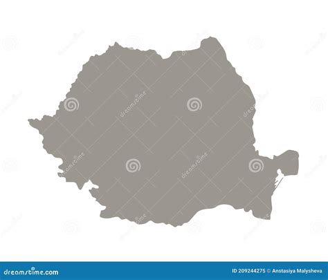 Mapa Del País De La Silueta De Rumania Ilustración del Vector