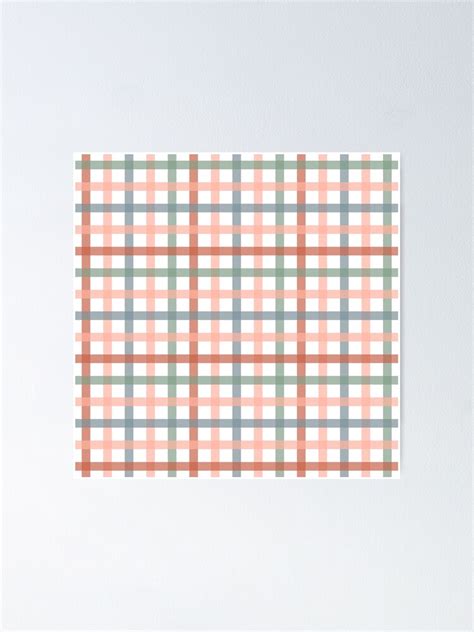 Plaid Checkered Pattern In Soft Boho Colors Poster For Sale By