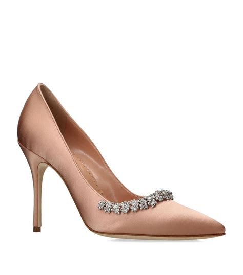 Womens Manolo Blahnik Nude Satin Olarana Pumps Harrods Uk